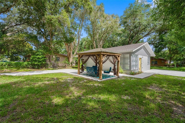 view of yard with a gazebo