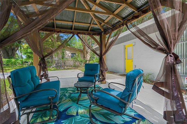 view of patio with a gazebo