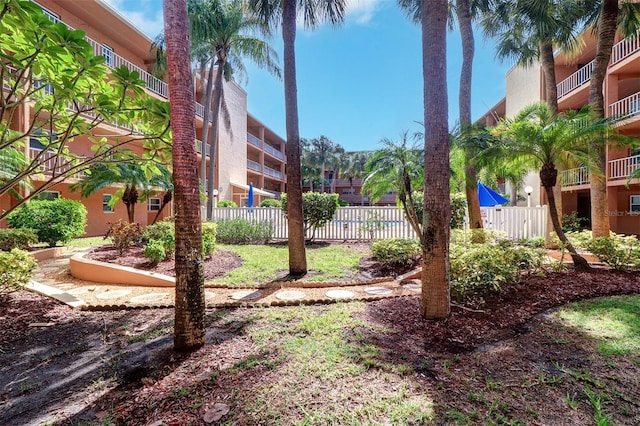 view of yard featuring fence