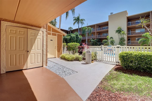 view of patio / terrace featuring fence