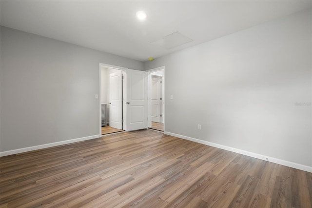 empty room featuring light hardwood / wood-style floors