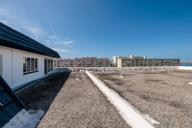 view of yard with a water view