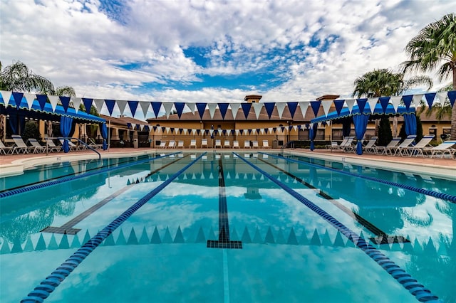 view of pool with a pergola