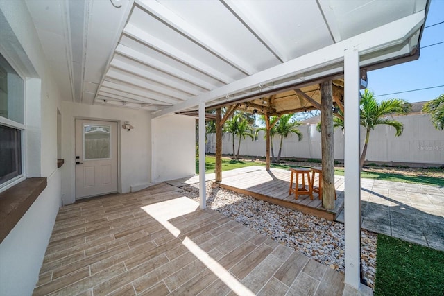 view of patio / terrace with fence