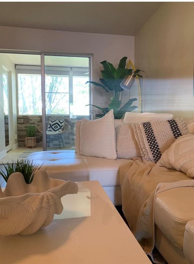 living room featuring plenty of natural light