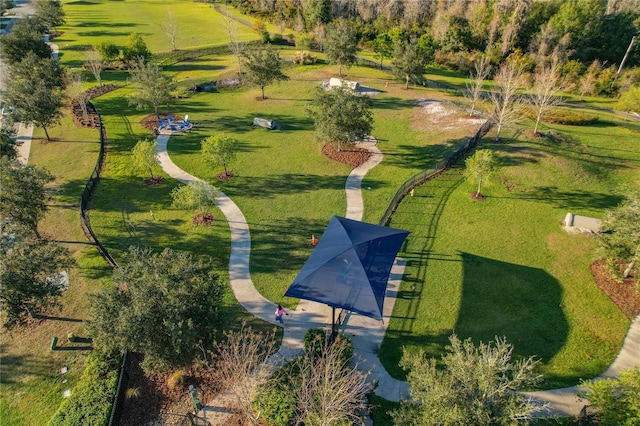 birds eye view of property with a rural view