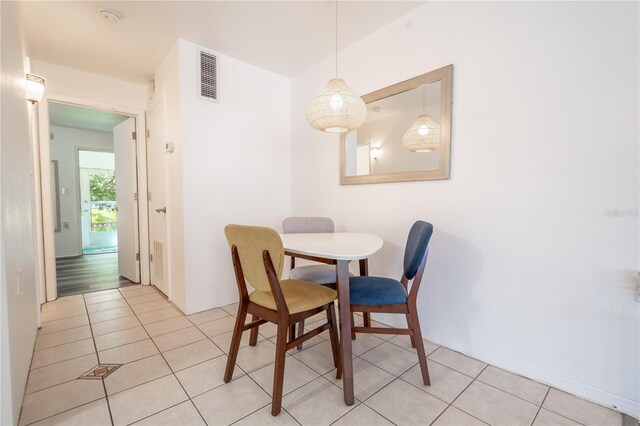 view of tiled dining space