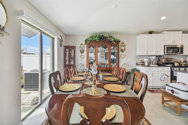 view of tiled dining room