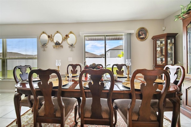 view of tiled dining space