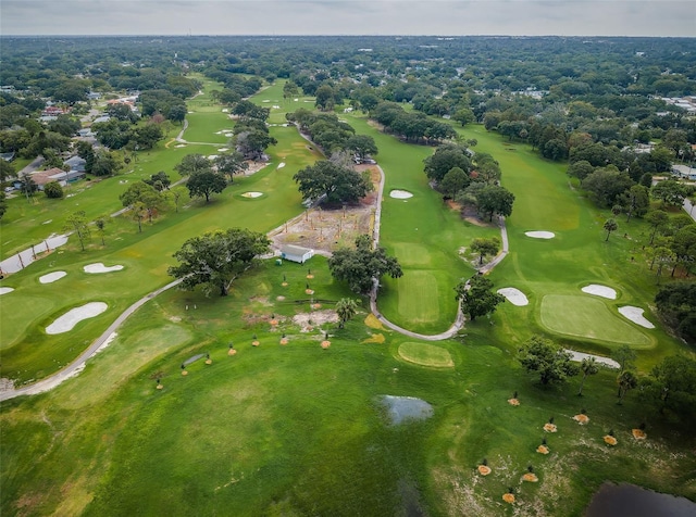 bird's eye view with golf course view