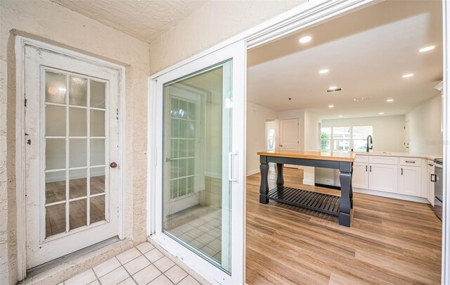 interior space featuring sink