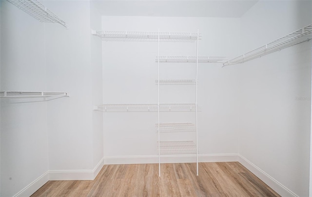 spacious closet with wood finished floors