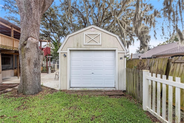 view of garage