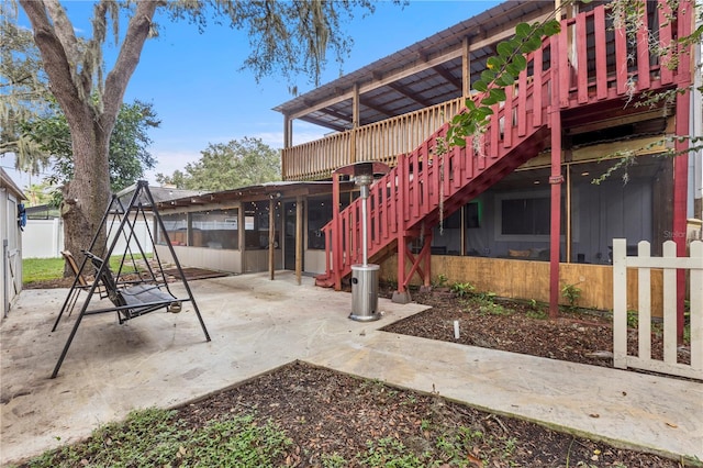 view of patio featuring a deck