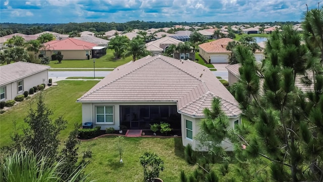 drone / aerial view featuring a residential view