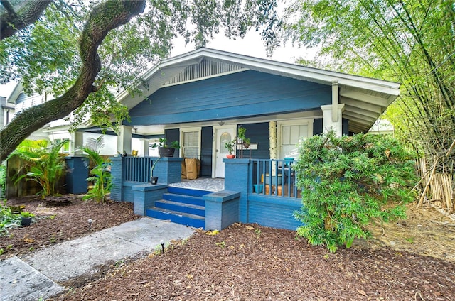 view of front of property with covered porch