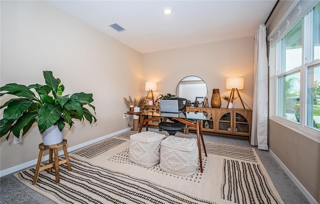 office area with carpet floors