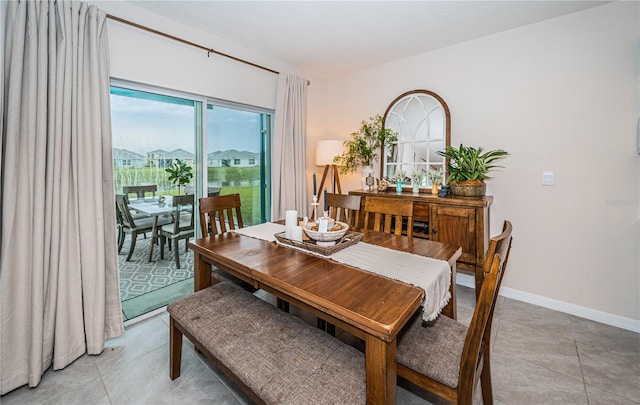 view of tiled dining room