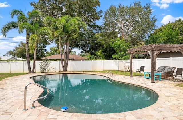 8212 Forest Cir, Seminole, FL 33776 - view of swimming pool featuring a pergola, a patio, and a fenced backyard
