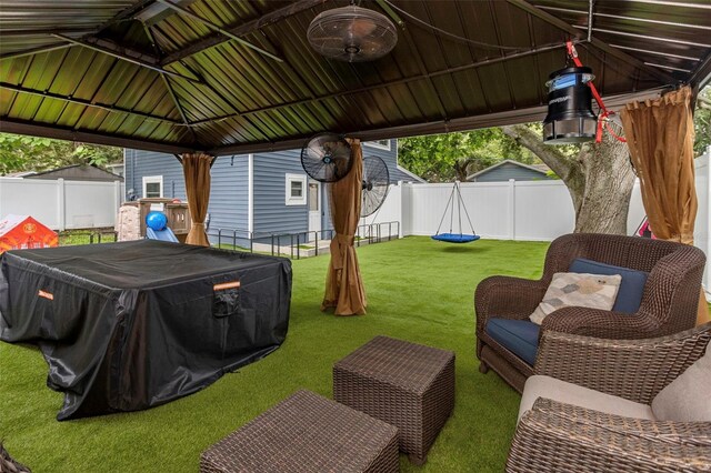 7331/2 New Jersey St, Clearwater, FL 33756 - view of yard featuring a gazebo and a fenced backyard