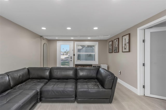 7331/2 New Jersey St, Clearwater, FL 33756 - living area featuring recessed lighting, baseboards, and light wood finished floors