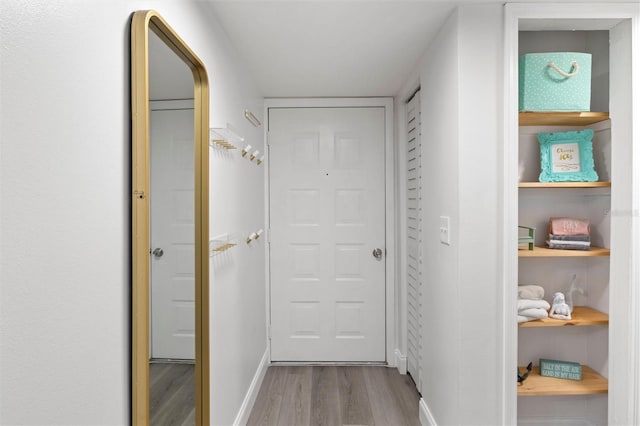 10800 US Highway 19 N Unit 112, Pinellas Park, FL 33782 - hallway featuring wood finished floors and baseboards