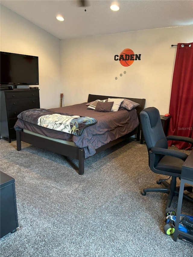 bedroom with carpet floors