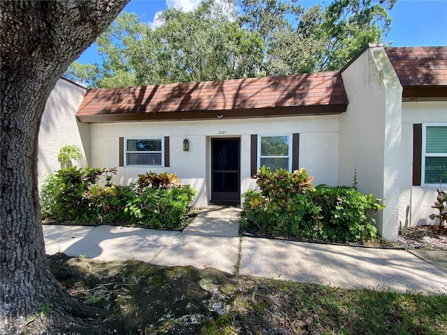 view of front of property featuring stucco siding