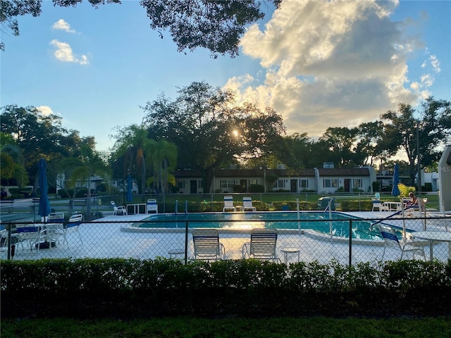 community pool with fence