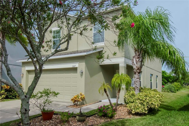 view of property exterior with a garage