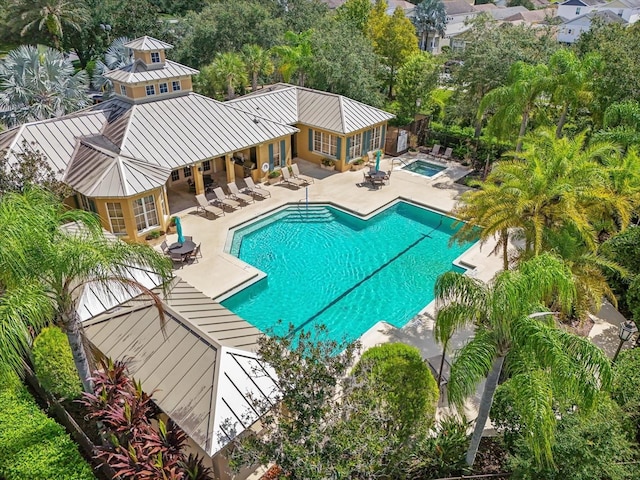 view of pool featuring a patio area