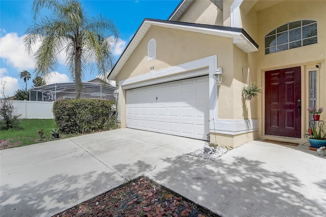 entrance to property with a garage