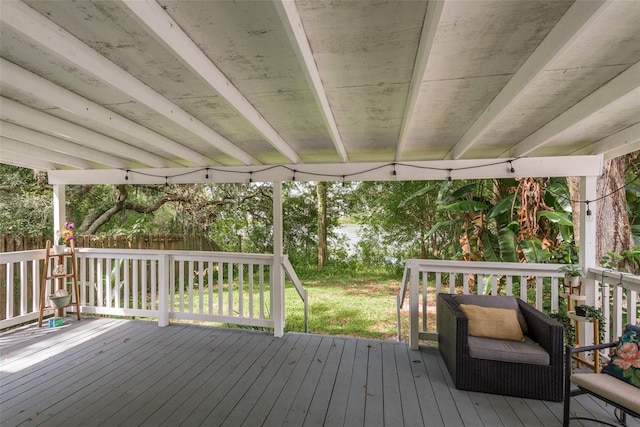 wooden terrace with fence