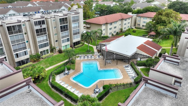 view of pool featuring a patio area