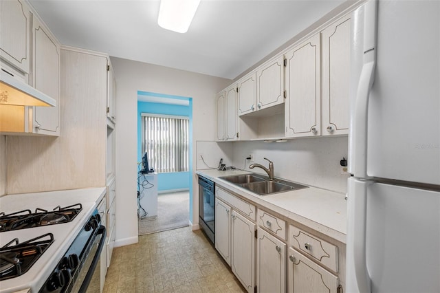 kitchen with white appliances and sink