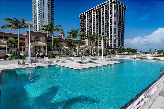 view of pool with a patio area