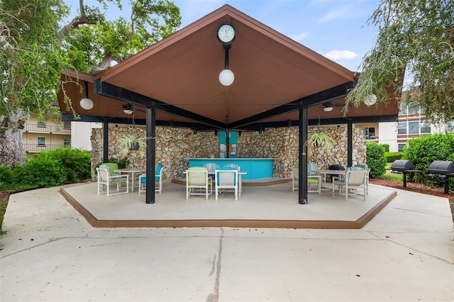 view of patio with a gazebo