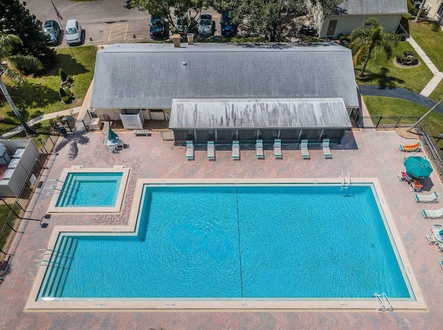 view of pool featuring a patio area