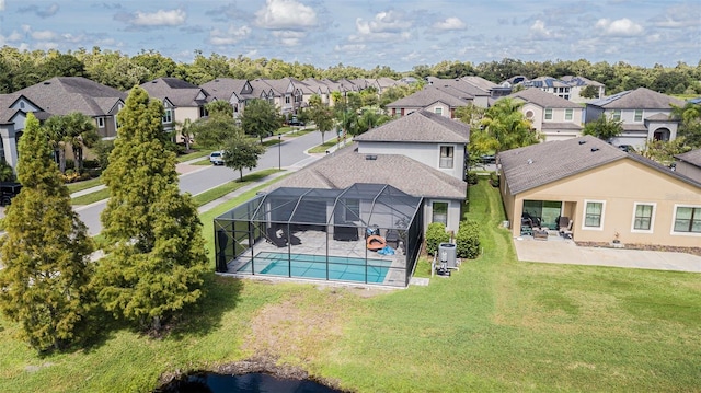 19501 Sea Myrtle Way, Tampa, FL 33647 - aerial perspective of suburban area featuring a pool area