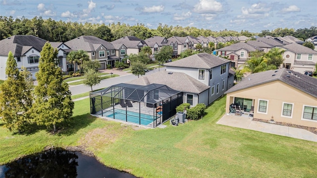 19501 Sea Myrtle Way, Tampa, FL 33647 - aerial perspective of suburban area with a pool and a nearby body of water