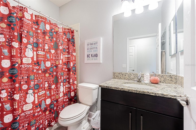 19501 Sea Myrtle Way, Tampa, FL 33647 - full bathroom featuring toilet, vanity, and a shower with shower curtain