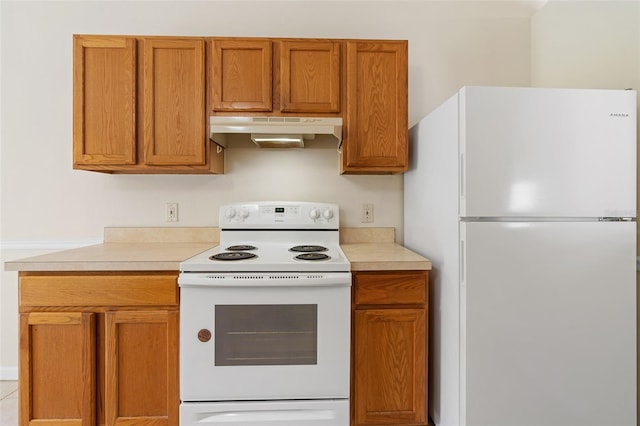 kitchen featuring white appliances