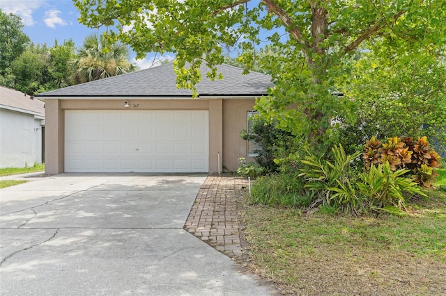 view of front of house with a garage