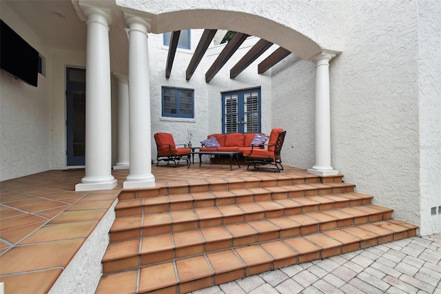 view of patio with french doors