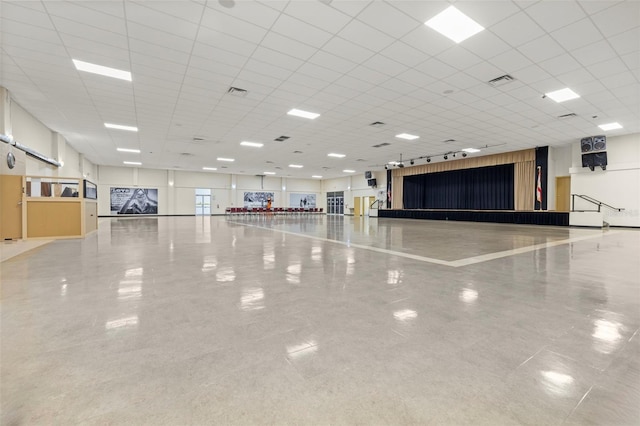 misc room featuring a paneled ceiling