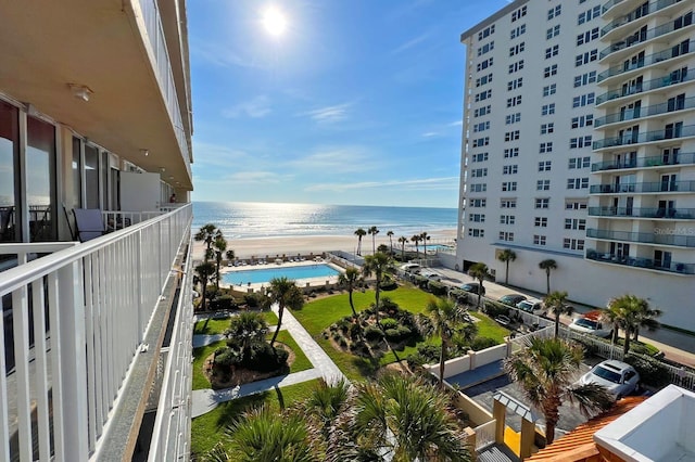 property view of water with a view of the beach