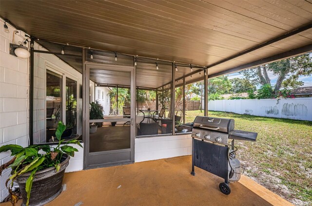 view of patio / terrace with a grill