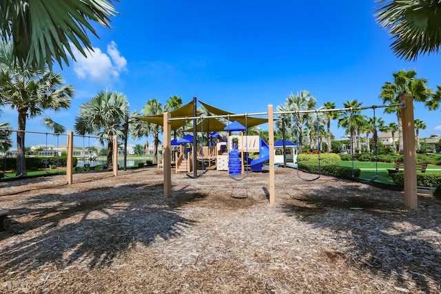 communal playground with fence