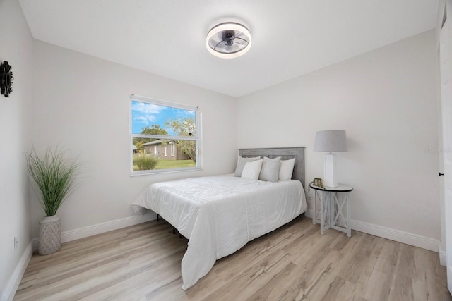 bedroom featuring light wood-type flooring