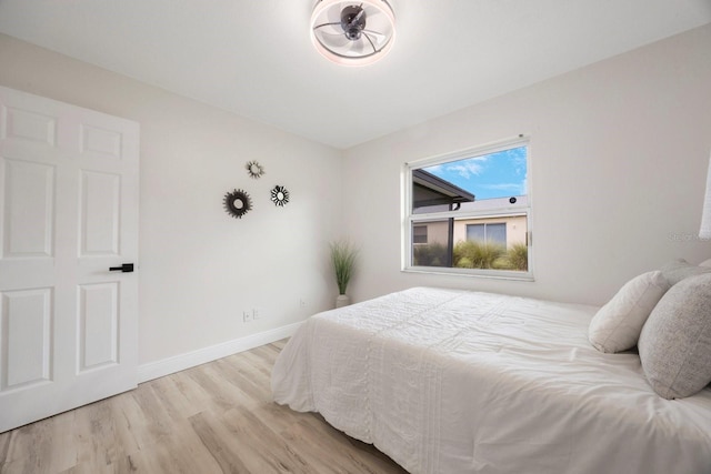 bedroom featuring light hardwood / wood-style flooring